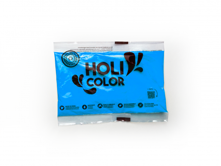 Holi BLUE powder - Box of 100 bags of 75g - Proludik Quebec FR